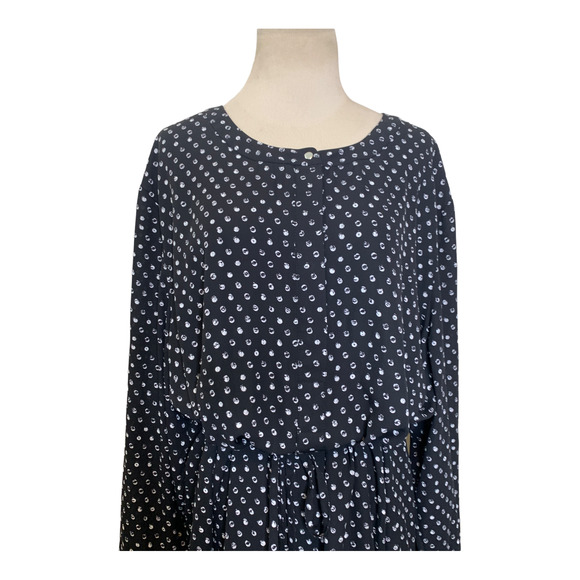 Rebel long sleeves black polka dots belted mini dress size 3X - Picture 11 of 14